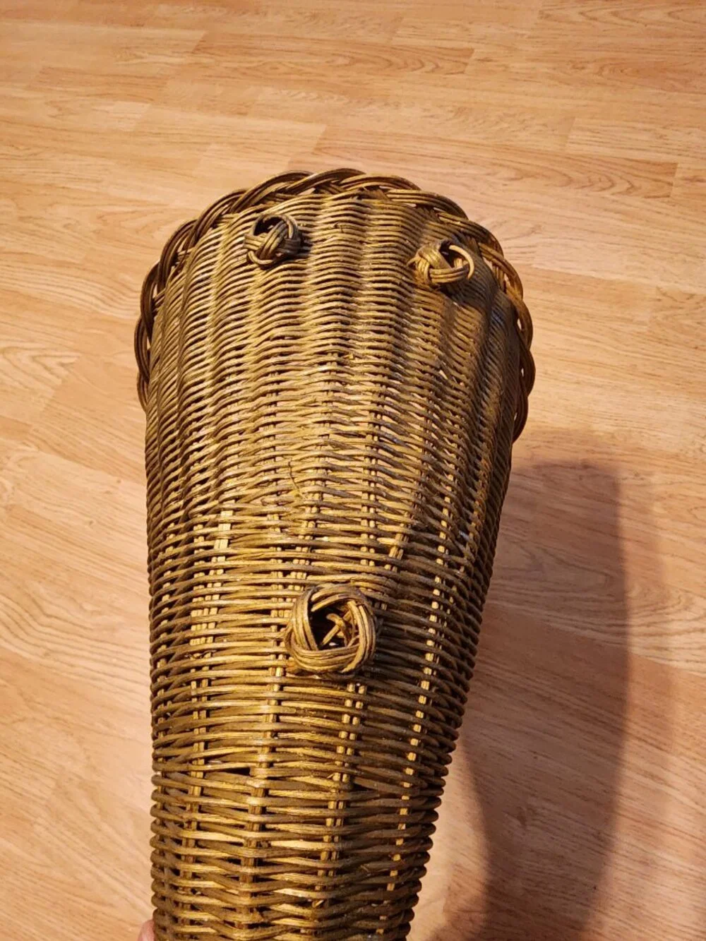 Large Cornucopia Horn of Plenty Woven Vine Basket Fall Thanksgiving 17” Long EUC